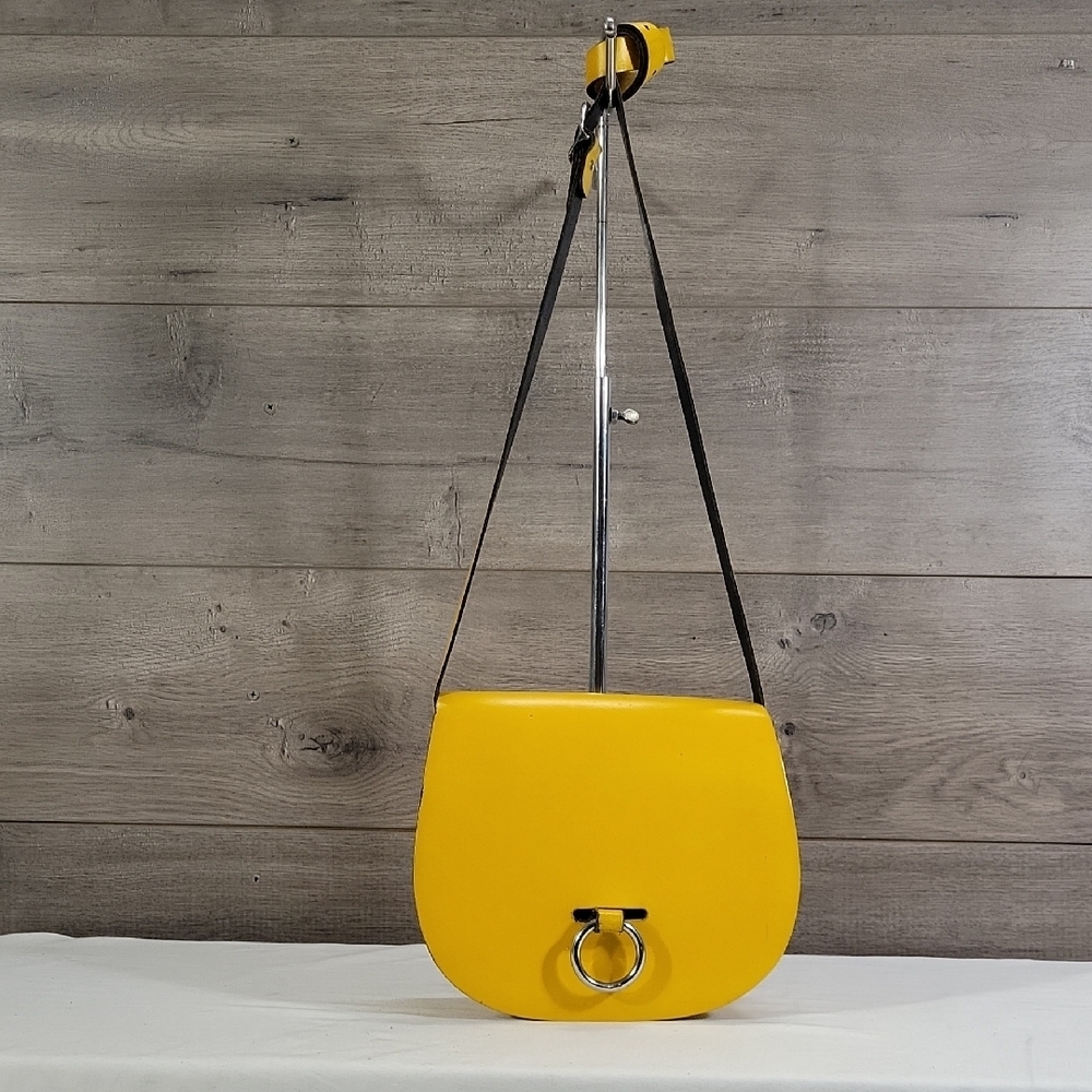 The Leather Satchel Co Bullring Yellow Leather Saddlebag Crossbody Bag